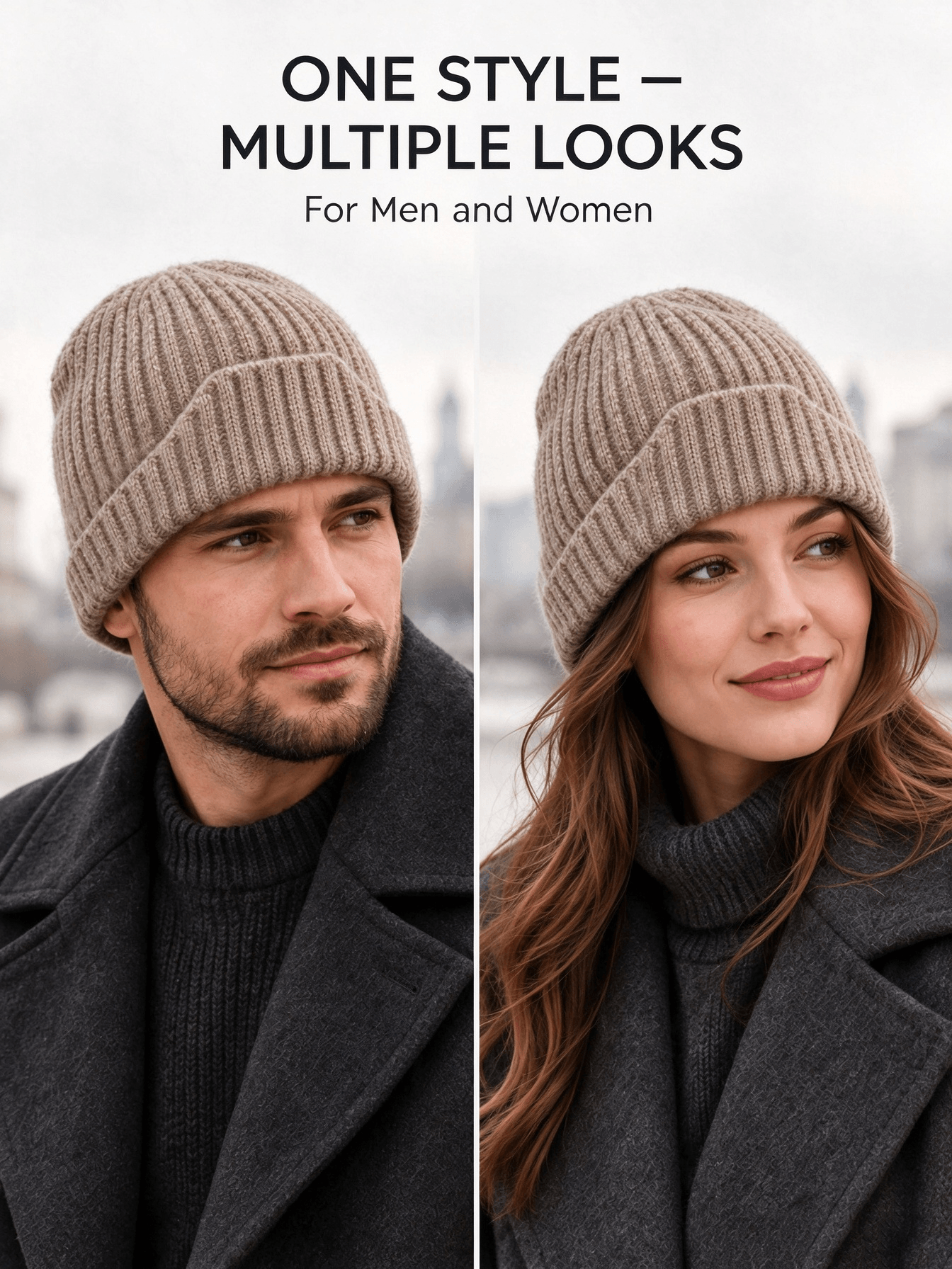 Kylebooker Wool Fisherman Beanies for Men Women Short Cuff Knit Beanie