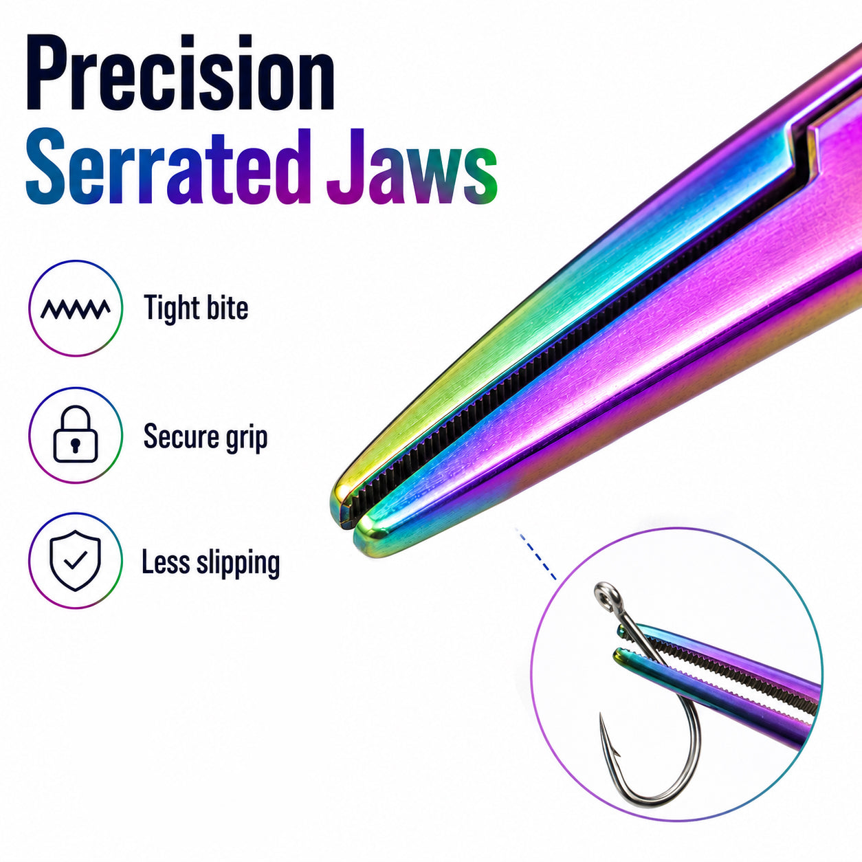 Kylebooker Versatile Angling Tools with 2pc Fishing Forceps Set - Stainless Steel, Curved & Straight Hemostats, Serrated Jaws, Locking Mechanism, and Lightweight Design