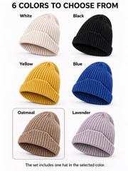 Kylebooker Wool Fisherman Beanies for Men Women Short Cuff Knit Beanie