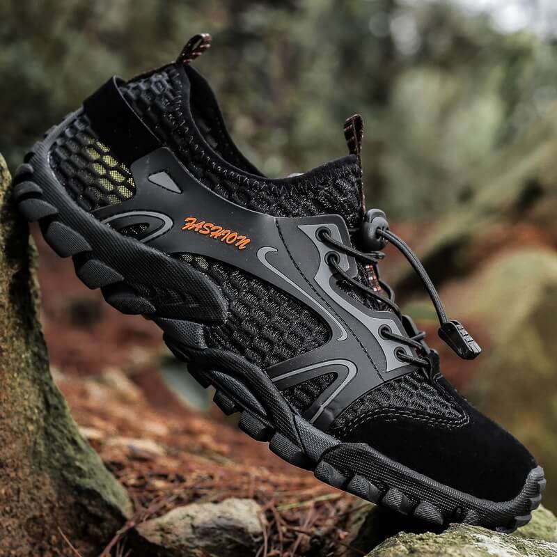 Kylebooker masculino respirável sapatos de pesca com mosca esportes aquáticos upstream sapatos verão caminhadas ao ar livre tênis caminhada trekking aqua sapatos