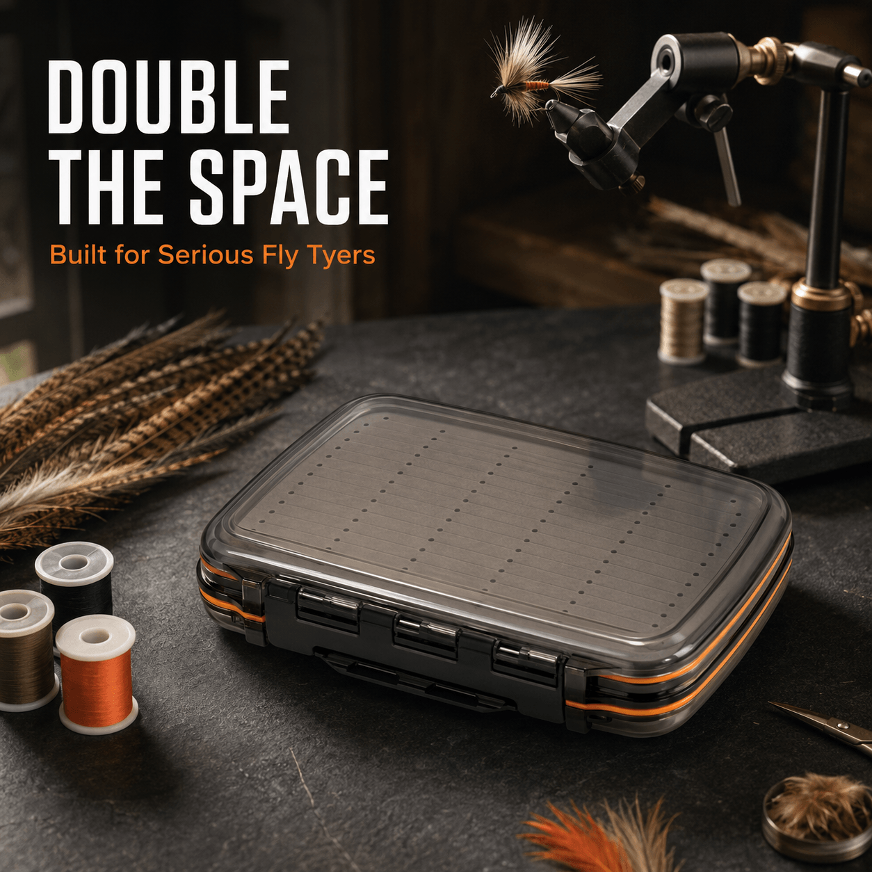 Kylebooker Fly Box for Fly Files Ice Jig Box Two Sided Waterproof Fly Fishing Box for Nymphs and Streamers