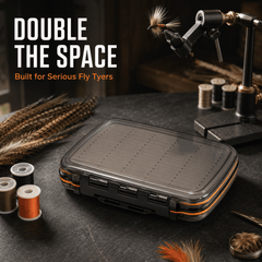 Kylebooker Fly Box for Fly Files Ice Jig Box Two Sided Waterproof Fly Fishing Box for Nymphs and Streamers