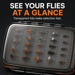 Kylebooker Fly Box for Fly Files Ice Jig Box Two Sided Waterproof Fly Fishing Box for Nymphs and Streamers
