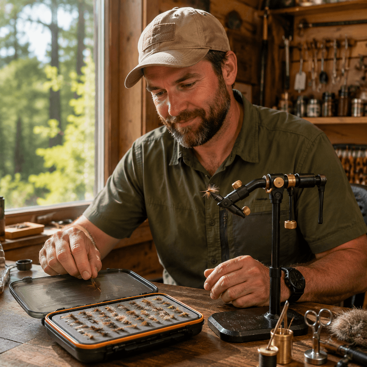 Kylebooker Fly Box for Fly Files Ice Jig Box Two Sided Waterproof Fly Fishing Box for Nymphs and Streamers