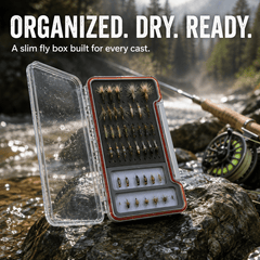 Kylebooker Slim Fly box With Two Magnetic Components Diamond Slid In Easy Foam Hooks Grip Fly Boxes.