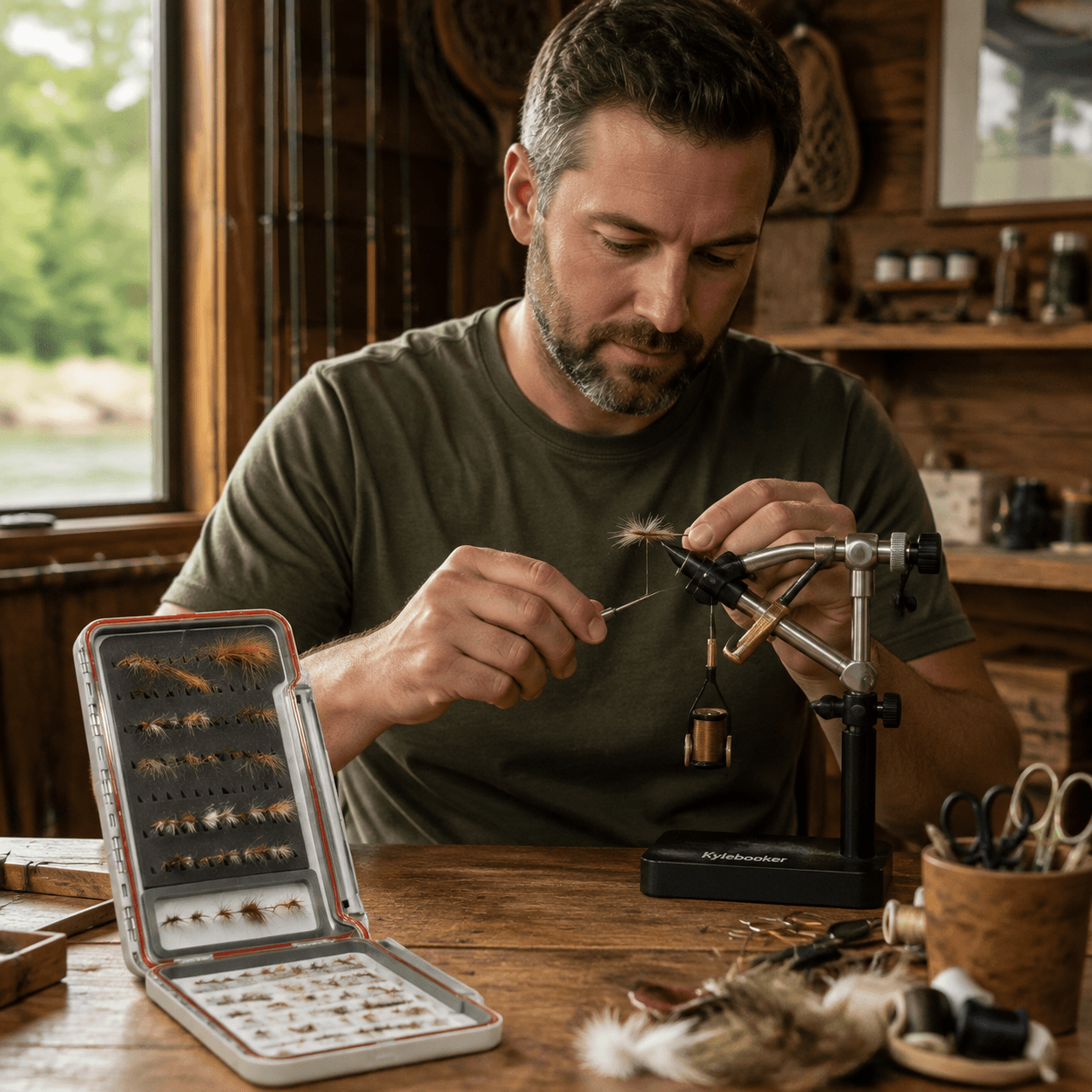 Kylebooker Slim Fly box With Two Magnetic Components Diamond Slid In Easy Foam Hooks Grip Fly Boxes.