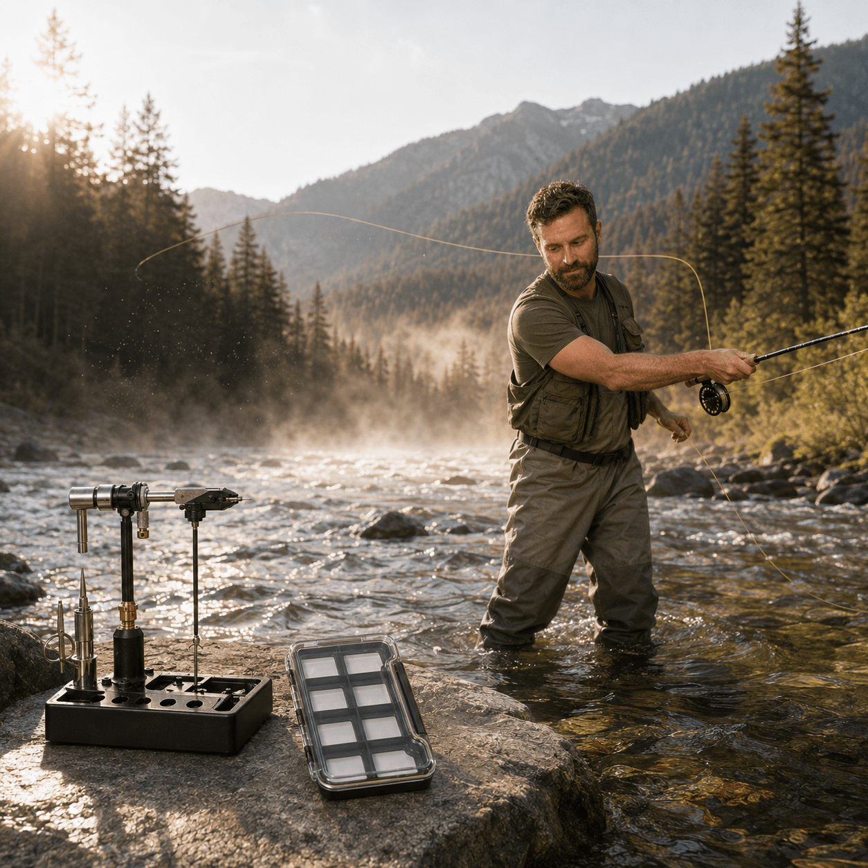 Kylebooker Super Slim Magnetic Back Waterproof Fly Fishing Box: 8 Compartments