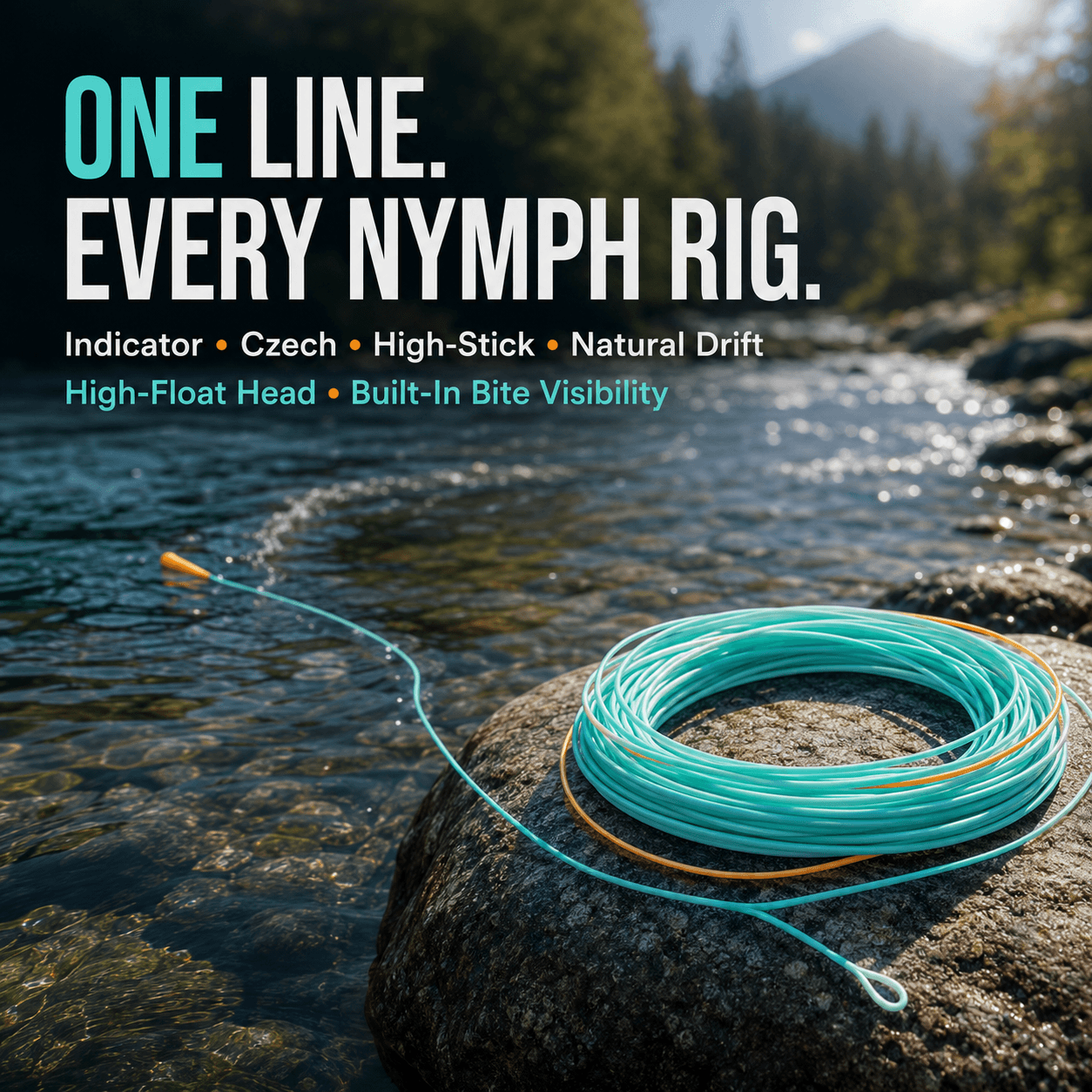 Kylebooker Euro Nymph Fly Fishing Line, Weight Forward Floating, WF2-6F, Double Welded Loops