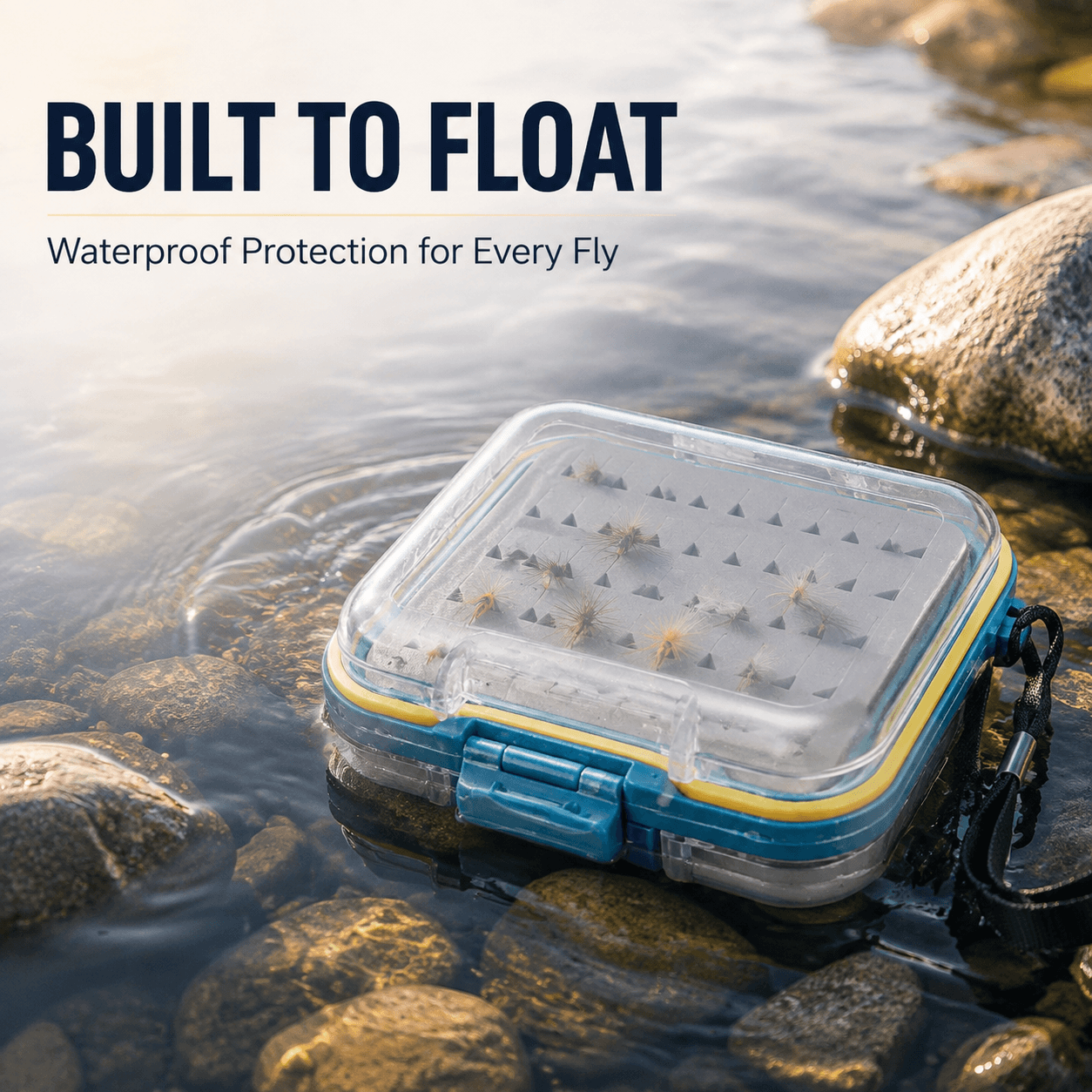 Kylebooker Fly Fishing Box, Flies Storage Case Waterproof Silicone Double Sided Clam Fishing Jig Boxes Crappie Panfish Trout