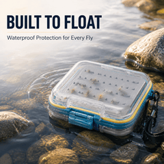 Kylebooker Fly Fishing Box, Flies Storage Case Waterproof Silicone Double Sided Clam Fishing Jig Boxes Crappie Panfish Trout