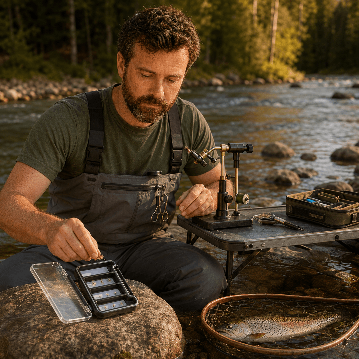 Kylebooker Super Slim Magnetic Back Waterproof Fly Fishing Box: 4 Compartments