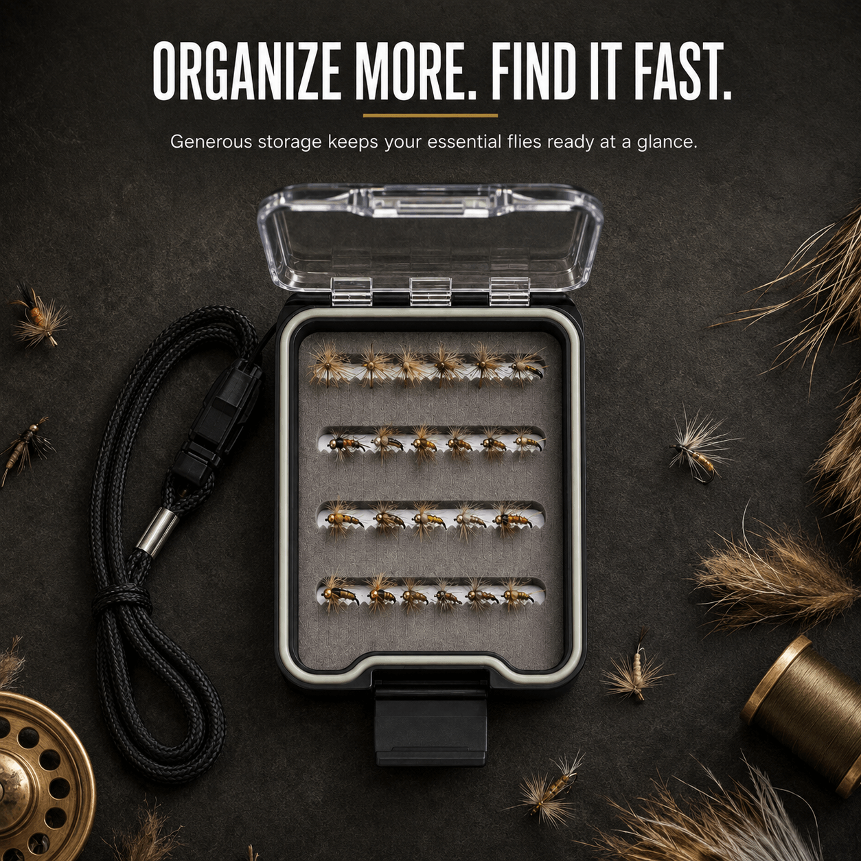 Kylebooker Fly Fishing Box, Slim Design Large Capacity Fly Storage for Tackle and Hooks, Lightweight ABS with Durable Foam Inserts for Anglers
