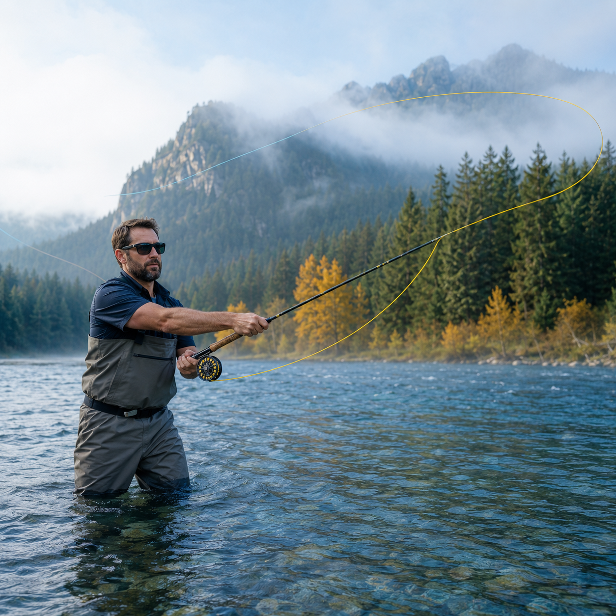 Kylebooker Spey Fly Line Floating Weight Forward Fly Fishing Lines with Two Welded Loops 125FT WF7/8/9/10/11F