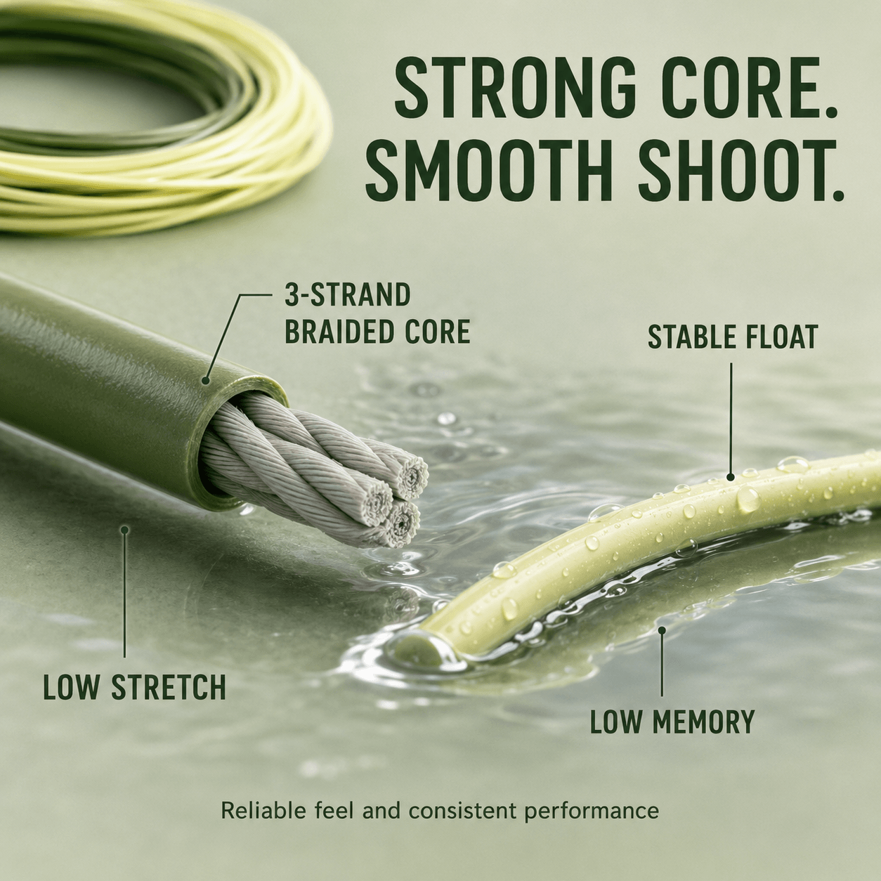 Kylebooker Floating Creek Fly Line Double Welded Loop with Spool.