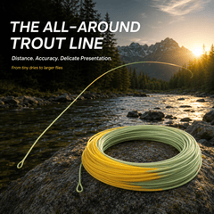 Kylebooker All-Purpose Trout Fly Line with Two Welded Loops, Weight Forward Floating Fly Fishing Lines Moss/Gold