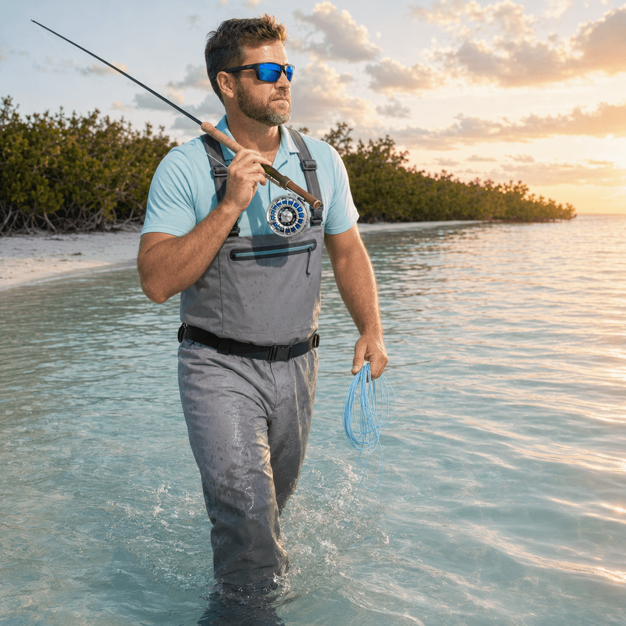 Kylebooker AVID Saltwater Fly Fishing Line, Weight Forward Floating, 90 FT, Sandy Blue