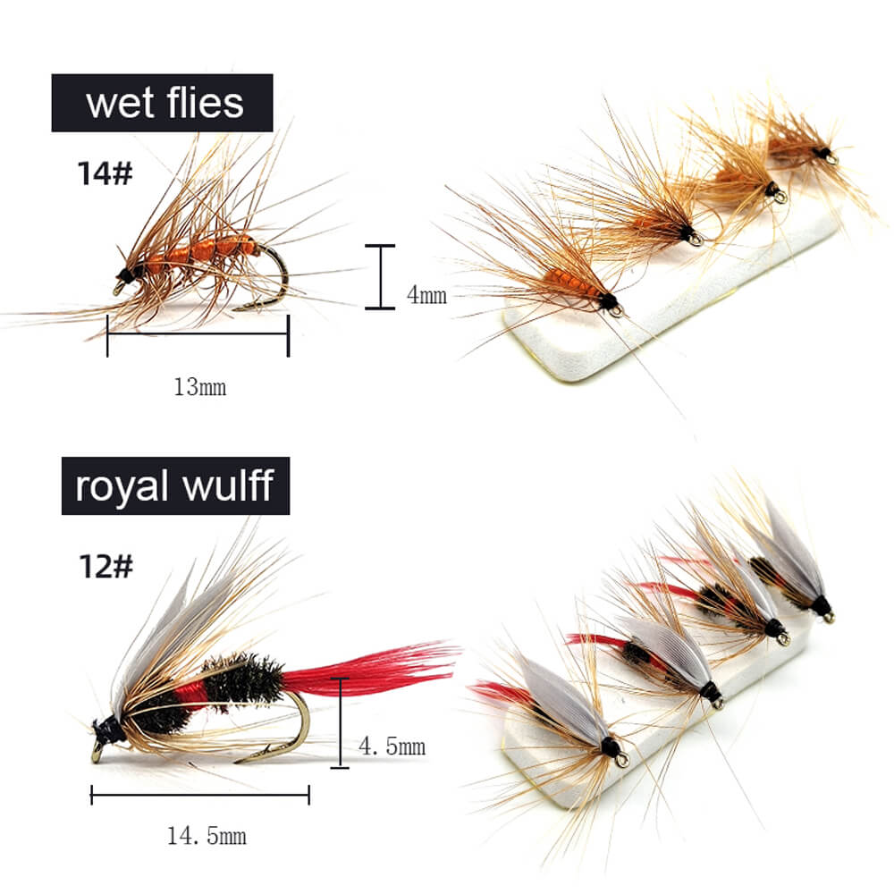 Kylebooker 64pcs Flies Trout Steelhead Salmon Fishing Flies Barbed Barbless  Fly Hooks Include Dry Wet Flies Nymphs Streamers Eggs, Fly Lure Kit with