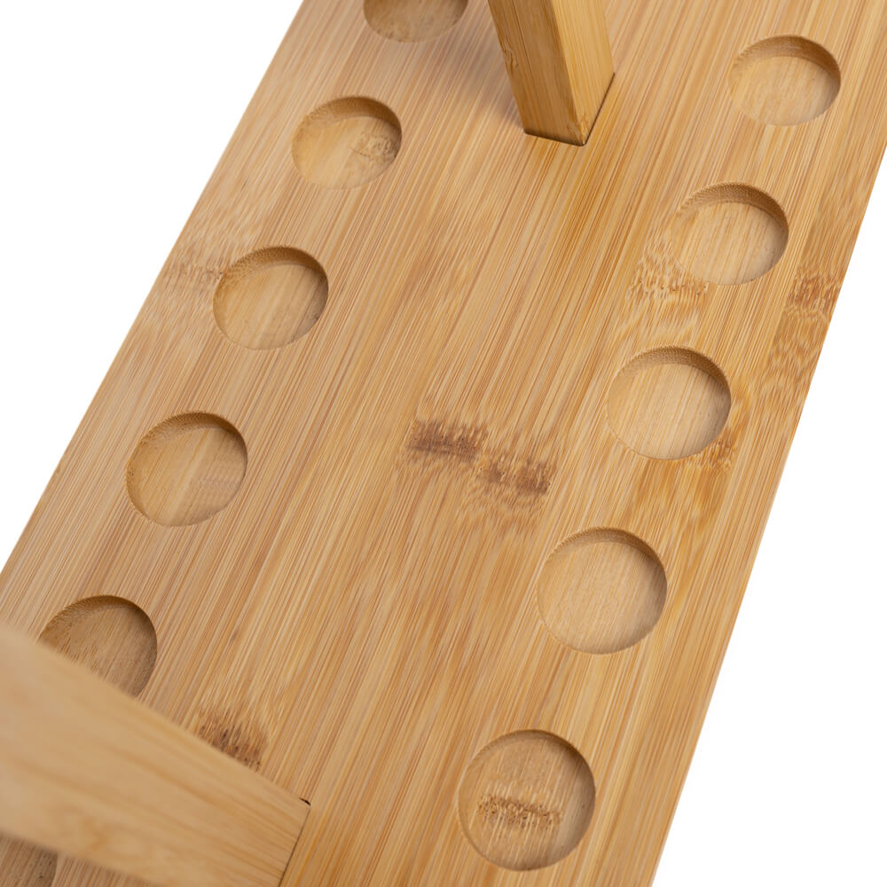 Kylebooker RH02 Fishing Rod Storage Racks, 100% Bamboo Floor Stand Fishing Pole Holders for Garage of 14 Rods or Combos