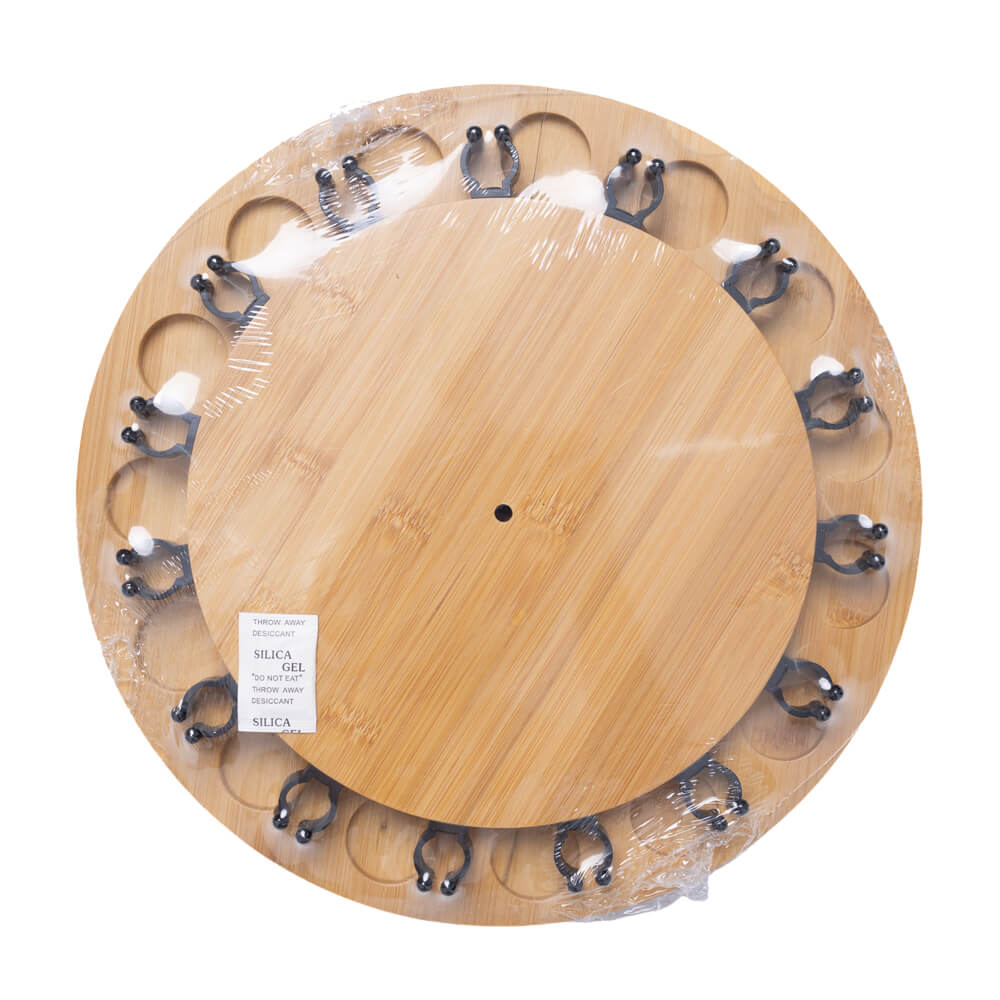 Kylebooker RH03 Round 15 Fishing Rod Storage Rack - Features Traditional Handcrafted Bamboo Post - No Tool Assembly, Bamboo