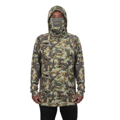 Kylebooker UPF 50+ Men’s Fishing Hoodie Shirts with Mask Camo UV Long Sleeve Moisture Wicking