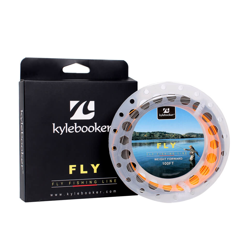 Kylebooker Gold Fly Line 100FT Peso hacia adelante flotante 3 4 5 6 7 8WT Doble color 2 bucles soldados Fly Line