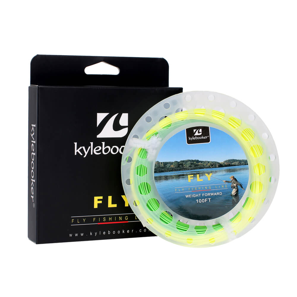Kylebooker Gold Fly Line 100FT Gewicht Voorwaarts Drijvend 3 4 5 6 7 8WT Dubbele Kleur 2 Gelaste Lussen Fly Line