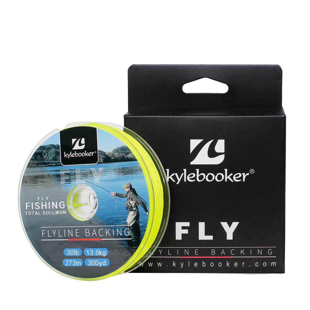 Kylebooker Fly Line Backing Line 20/30LB 100/300Yards Orange Grün geflochtene Fliegenfischerschnur