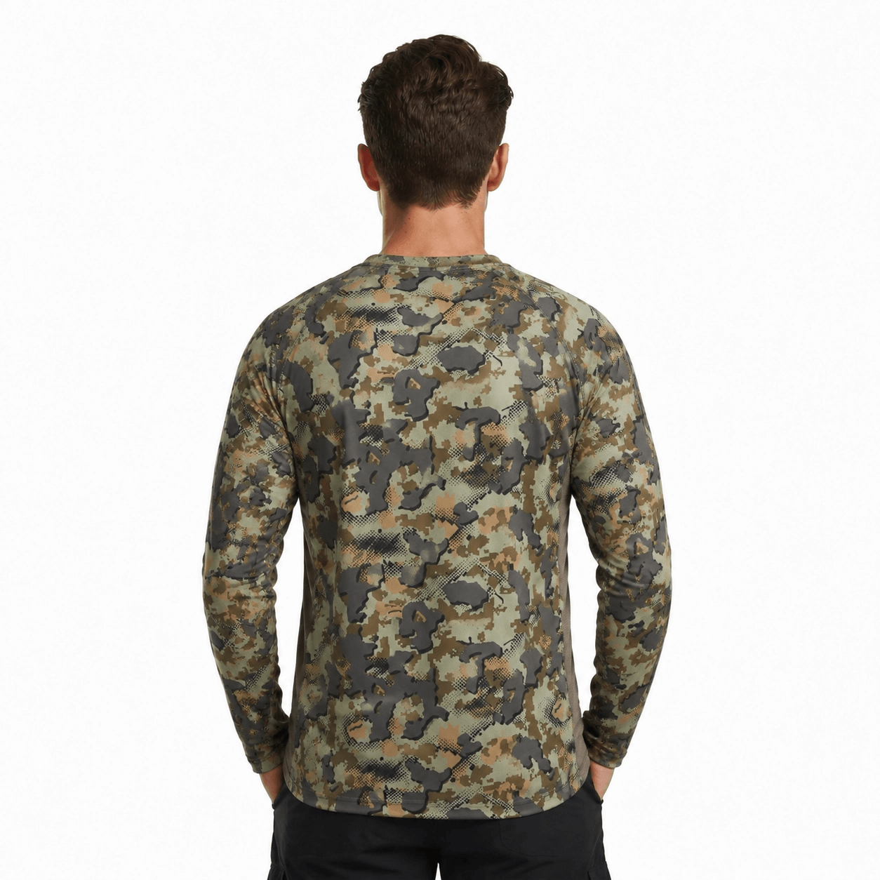 Kylebooker Men's Fishing Camo Performance Long Sleeve Shirt