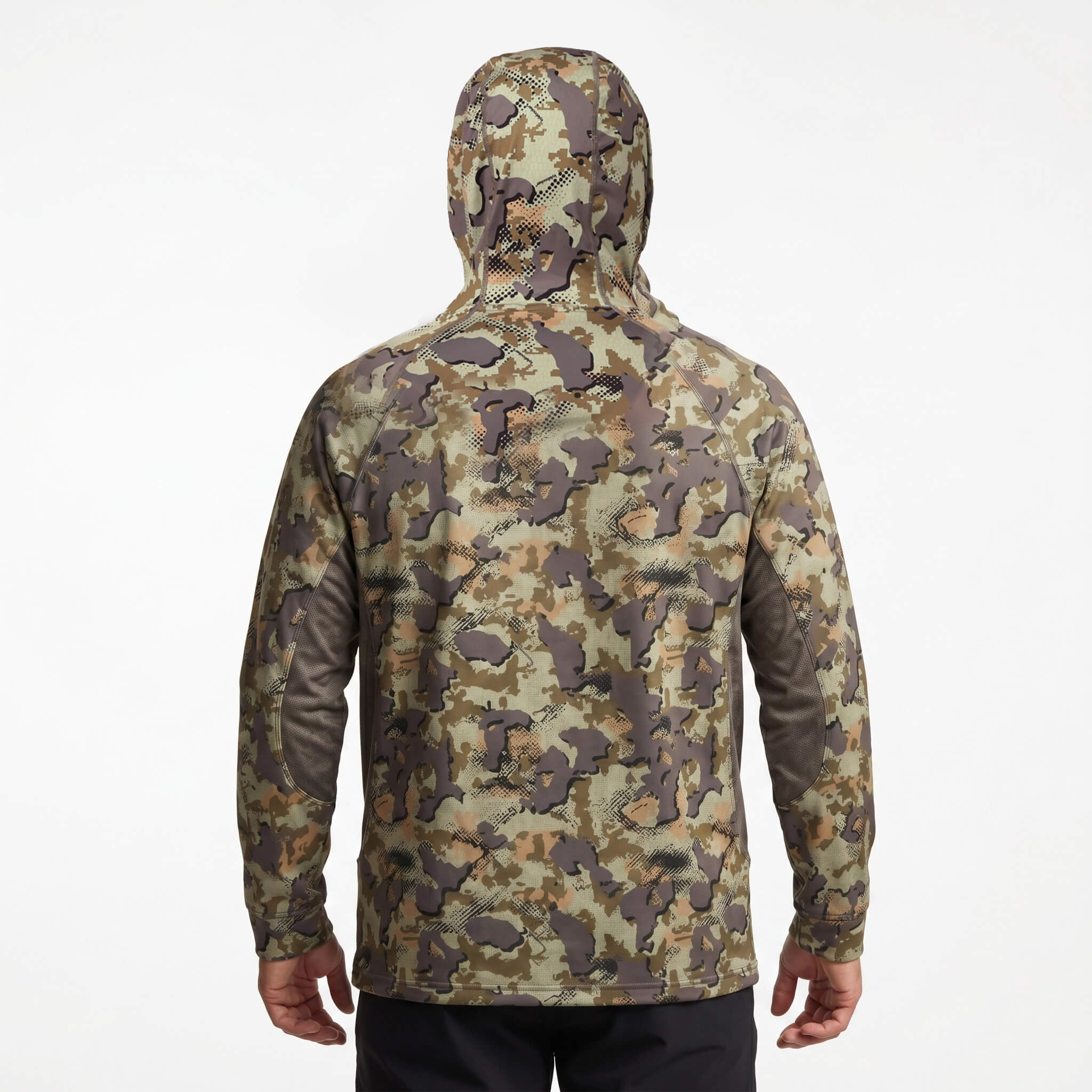 Kylebooker UPF 50+ Men’s Fishing Hoodie Shirts with Mask Camo UV Long Sleeve Moisture Wicking