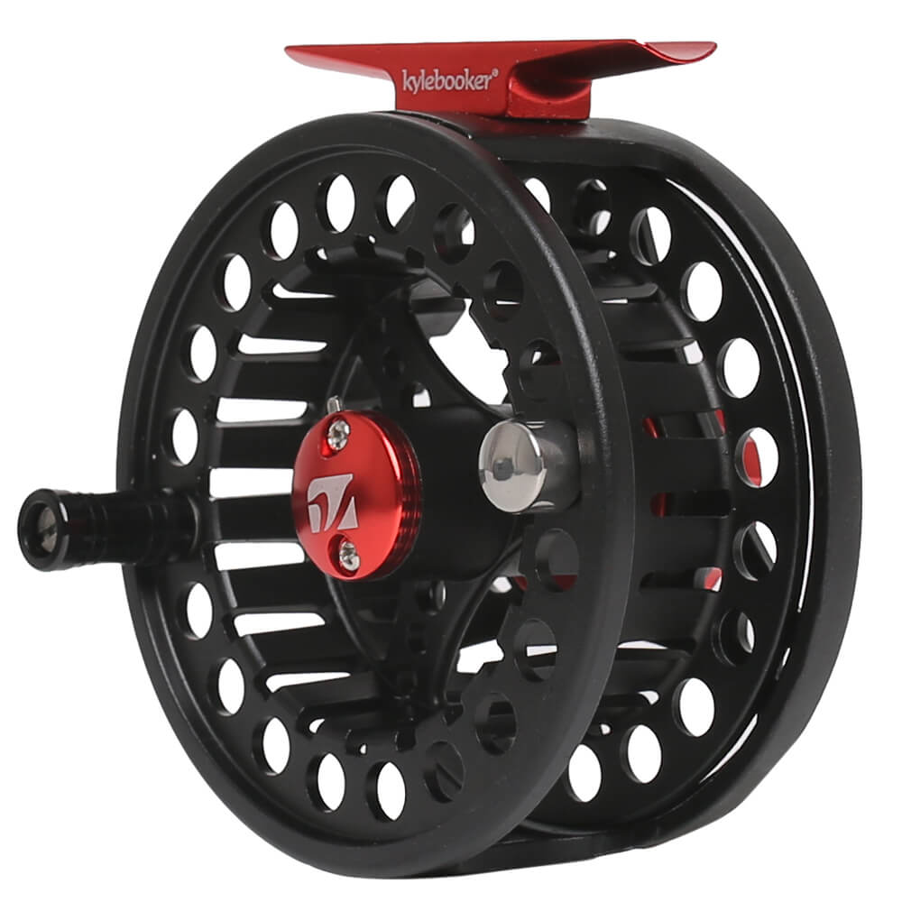 best large arbor disc fly reel Kylebooker FR01 Large Arbor Fly Fishing Reel (3/4wt 5/6wt 7/8wt) Black with Red / 7/8 weight