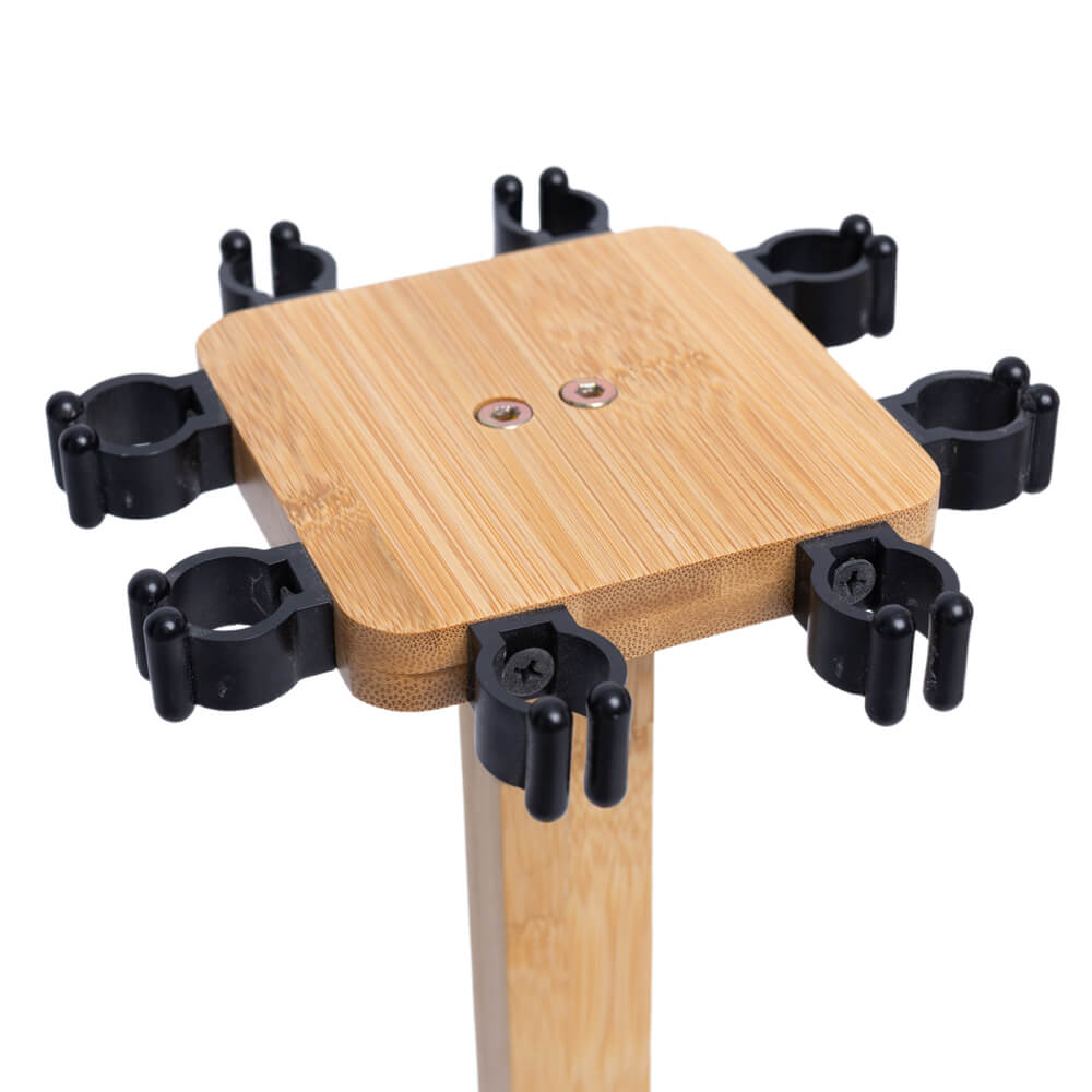 Kylebooker RH01 Fishing Rod Storage Racks, 100% Bamboo Floor Stand Fishing Pole Holders for Garage of 8 Rods or Combos