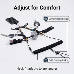 Kylebooker Fly Fishing Lanyard Neck unload Necklace Adjustable Tool Holder with Foam Neck Strapfor