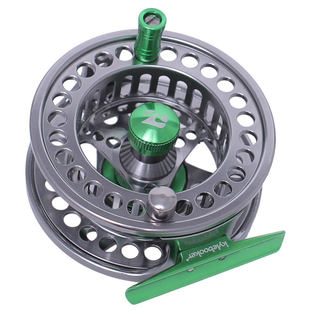 arbor fishing reels Kylebooker FR05 Fly Fishing Reel Large Arbor 2+1 BB with CNC-machined Aluminum Alloy Body and Spool in Fly Reel Silver with Green / 5/6 weight