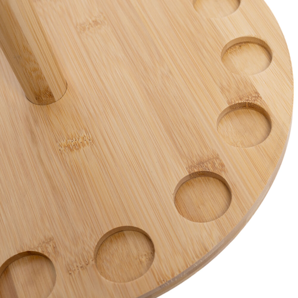 Kylebooker RH03 Round 15 Fishing Rod Storage Rack - Features Traditional Handcrafted Bamboo Post - No Tool Assembly, Bamboo
