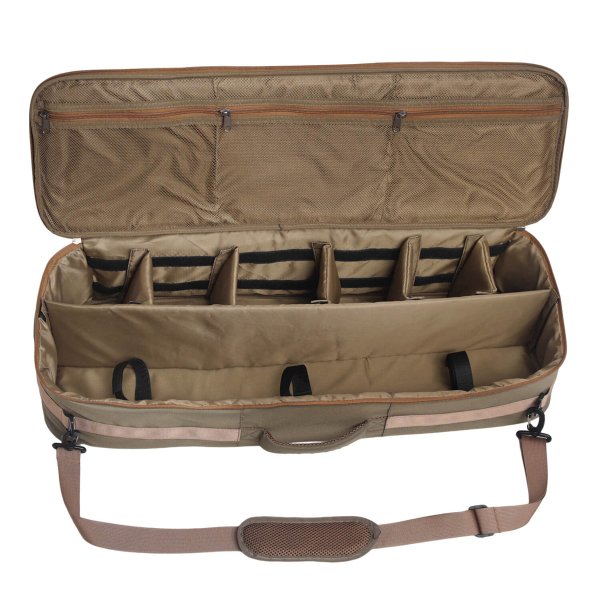 Kylebooker RB03 Fly Fishing Rod & Gear Bag Case, Hold up to 4 Fishing Rods, Heavy-Duty Honeycomb Frame