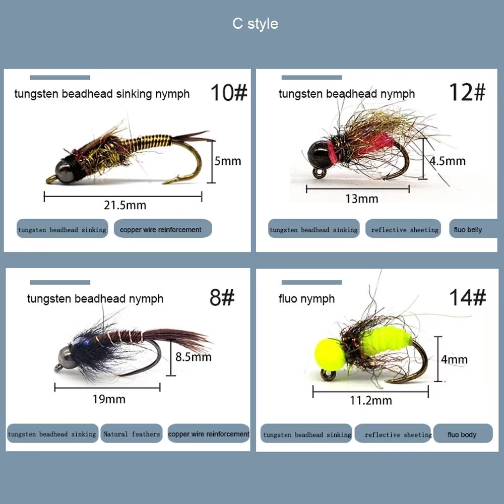 Kylebooker 24kpl perhokalastusperhot & eurostonefly nymfi, caddis, cicada