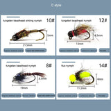 Kylebooker 24pcs Fly Fishing Flies & euro stonefly nymph,caddis,cicada