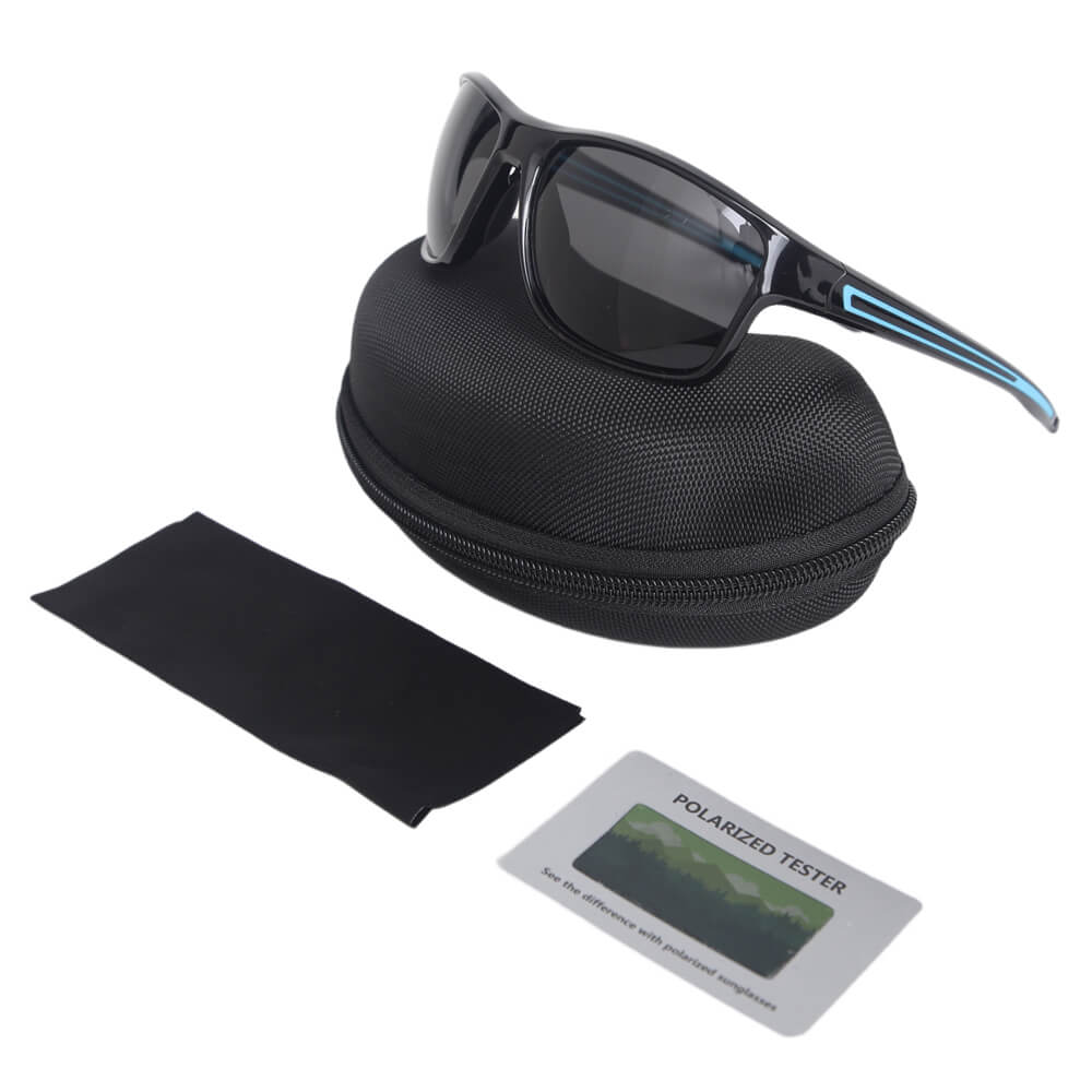 Kylebooker Polarized Sport Sunglasses, UV400 Protection, Matte Black Frame, for Fishing, Cycling and Running