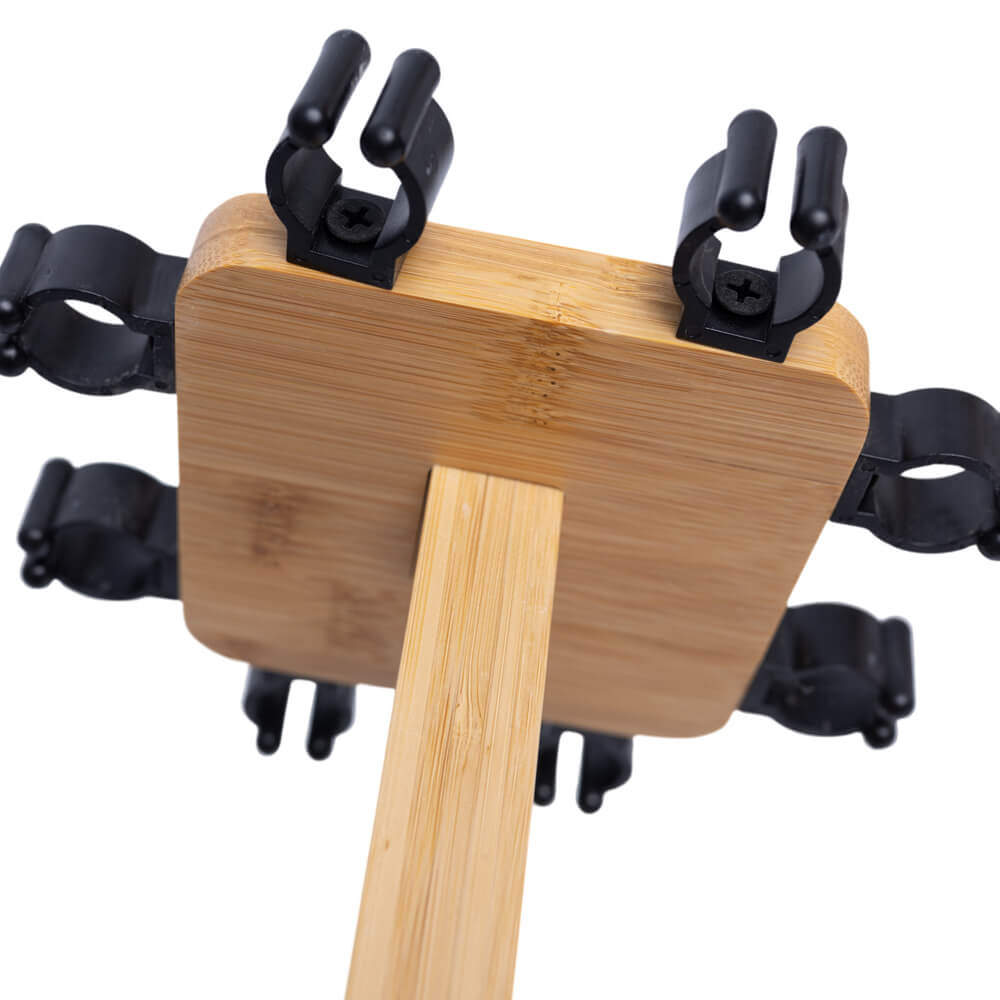 Kylebooker RH01 Fishing Rod Storage Racks, 100% Bamboo Floor Stand Fishing Pole Holders for Garage of 8 Rods or Combos
