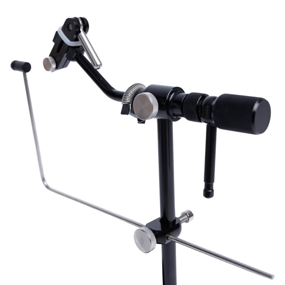 Kylebooker FTV07 Rotary Fly Tying Vise with Steel Screws and Portable Travel Case - Well Made and Easy to Use Fly Tying Vise - A Rotary Fly Tying Tool with Pedestal Base, Steel Screw and a Case for Travelers