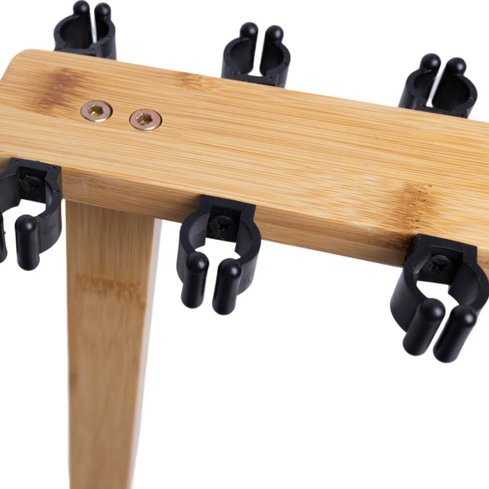 Kylebooker RH02 Fishing Rod Storage Racks, 100% Bamboo Floor Stand Fishing Pole Holders for Garage of 14 Rods or Combos