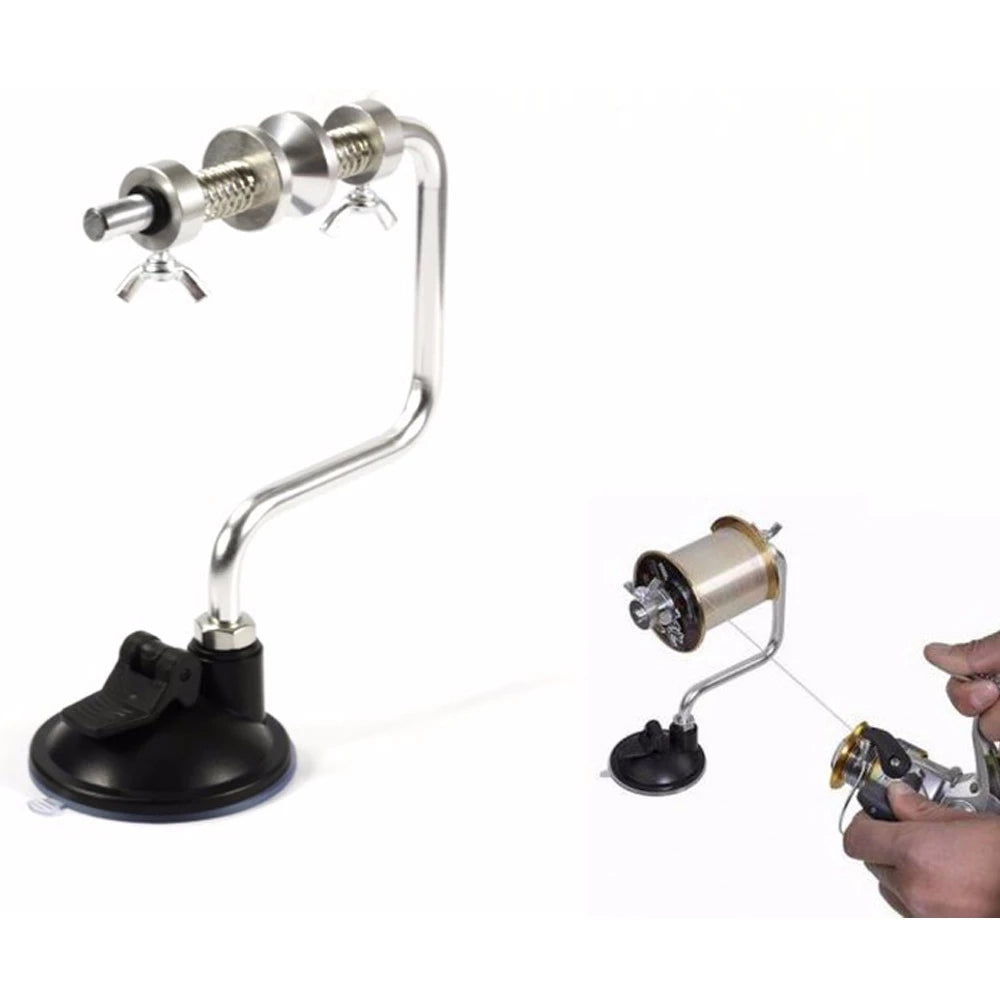 Fiskesnøre-spolemaskin, spinning, snelle, spoling, justerbar for stasjonssystem med varierende spolestørrelser (bruk på bord)