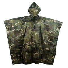 Camouflage Regn Poncho Hætte Vandtæt Camo Regnfrakke med Blindmønster til Jagt Vandring Camping Fiskeri