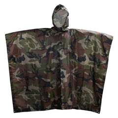 Camouflage Regn Poncho Hætte Vandtæt Camo Regnfrakke med Blindmønster til Jagt Vandring Camping Fiskeri