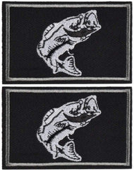 Kylebooker 2Pcs Fishing Patches Fit For Fishing Vest Pack Fishing Tackle Bag Angler Jacket Hat