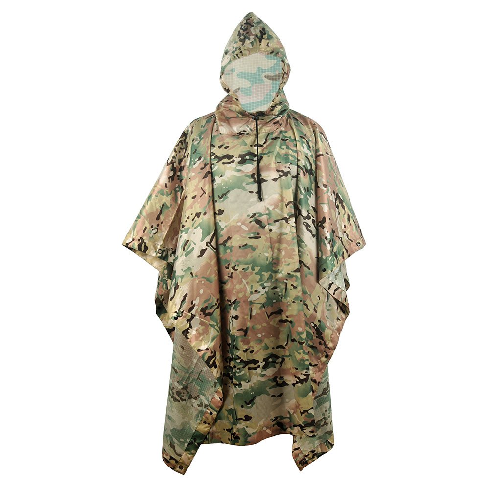 Poncho de pluie camouflage imperméable à capuche avec motif aveugle pour la chasse, la randonnée, le camping, la pêche