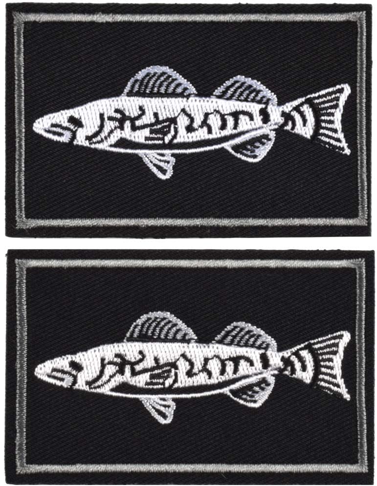 Kylebooker 2 peças de remendos de pesca adequados para colete de pesca, bolsa de equipamento de pesca, chapéu de jaqueta de pescador