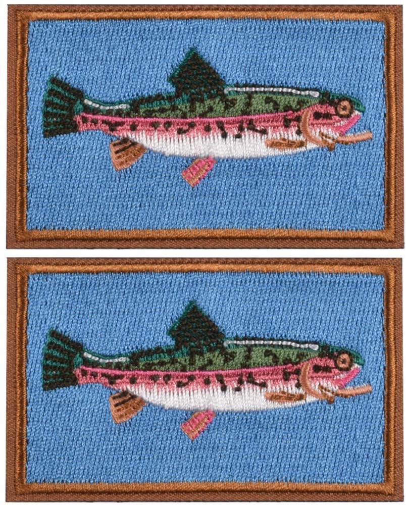 Kylebooker 2Pcs Fishing Patches Fit For Fishing Vest Pack Fishing Tackle Bag Angler Jacket Hat
