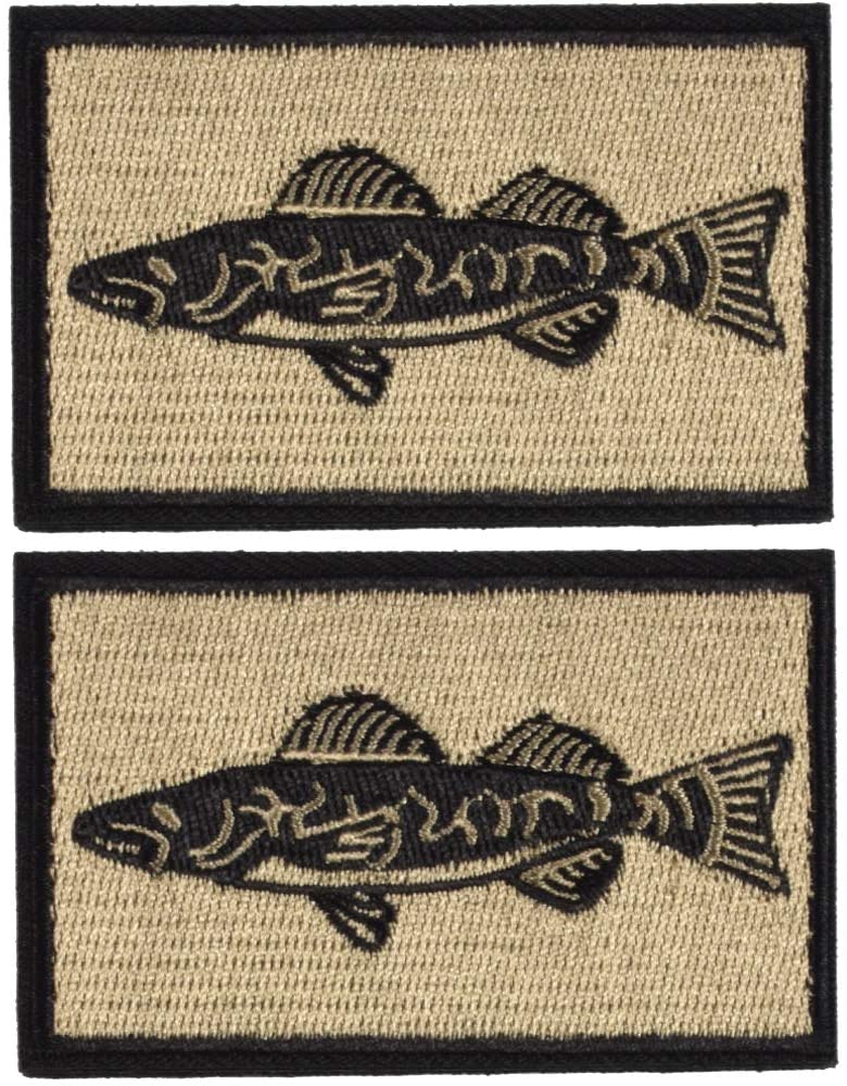 Kylebooker 2 parches de pesca aptos para chaleco de pesca, bolsa de aparejos de pesca, chaqueta de pescador, sombrero