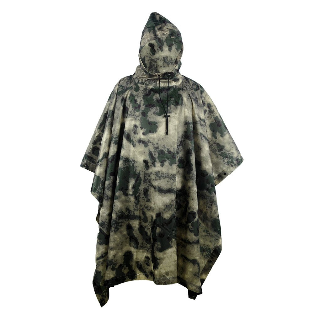 Poncho przeciwdeszczowe w kamuflażu Wodoodporny płaszcz przeciwdeszczowy z kapturem Camo z ślepym wzorem na polowanie Piesze wycieczki Camping Wędkarstwo